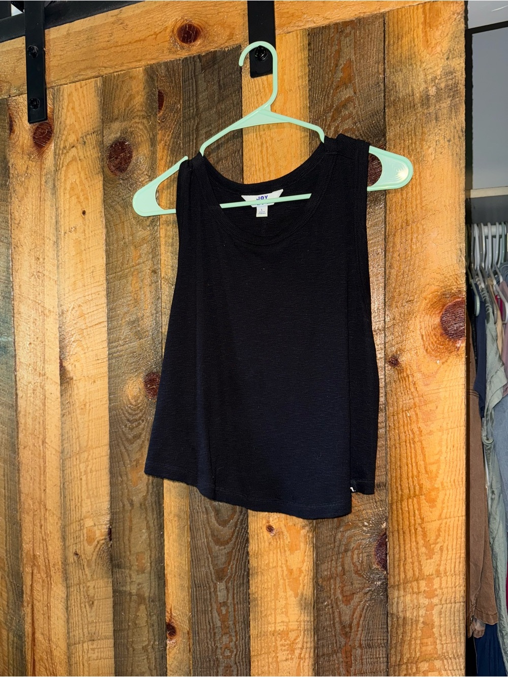 JoyLab Black Ribbed Cropped Tank